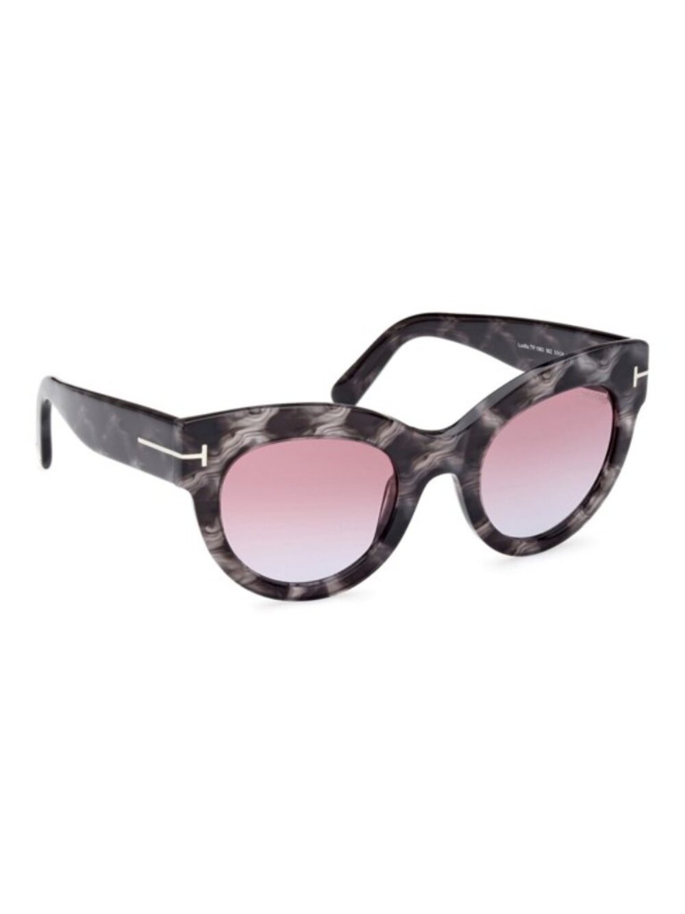NWT Tom Ford Lucilla 51mm Gradient Cat Eye Sunglasses Black Havana / Purple Blue - Picture 4 of 7